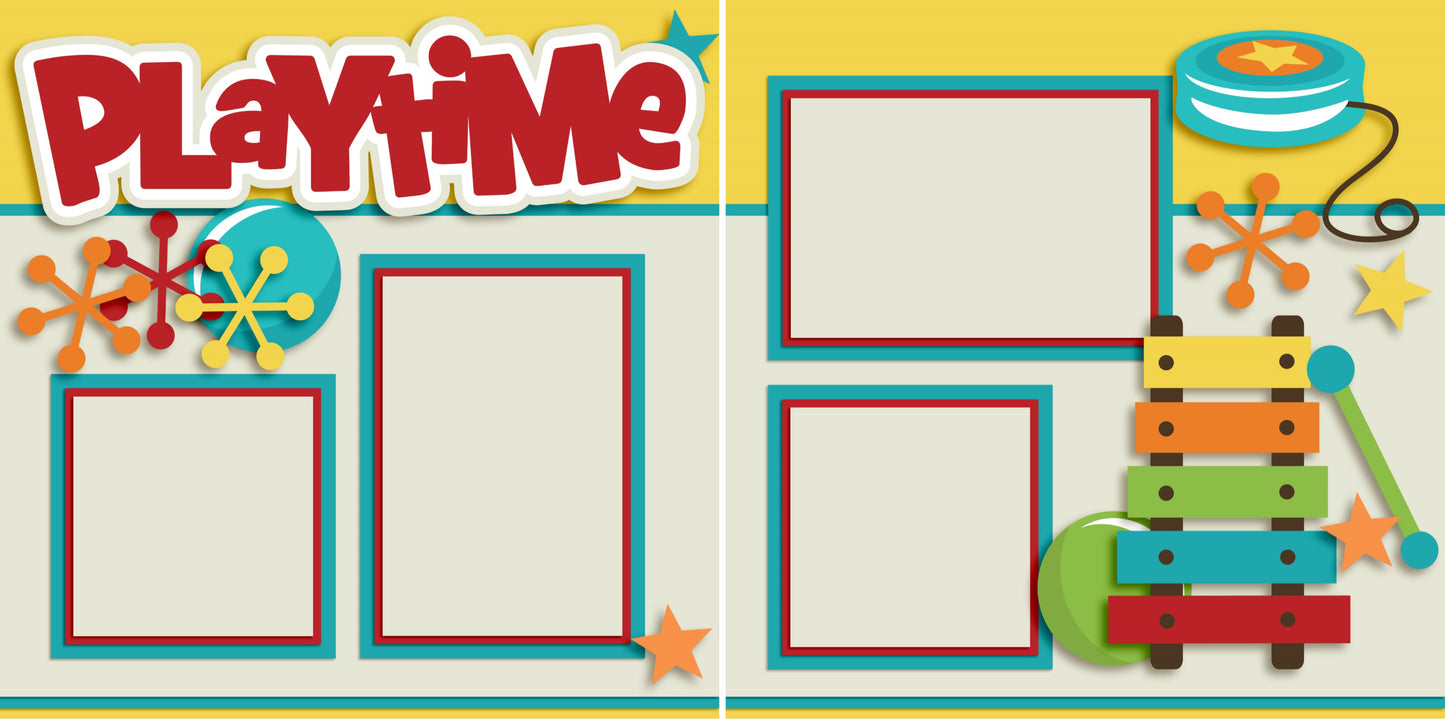 Playtime - 2572 - EZscrapbooks Scrapbook Layouts Baby - Toddler
