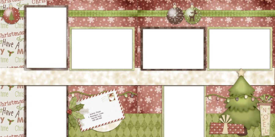 Cool Yule - Digital Scrapbook Pages - INSTANT DOWNLOAD - EZscrapbooks Scrapbook Layouts Christmas