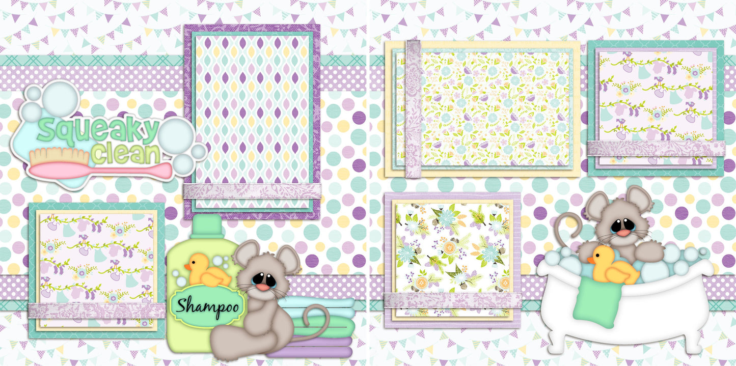 Squeaky Clean - 75 - EZscrapbooks Scrapbook Layouts Baby - Toddler