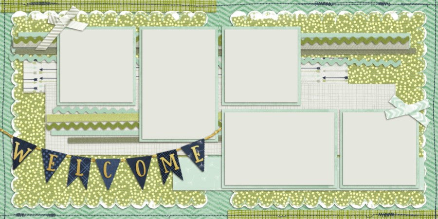 Baby Boy Welcome - 819 - EZscrapbooks Scrapbook Layouts Baby - Toddler