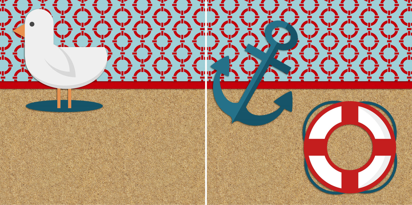 Sail with Seagulls NPM - 2422 - EZscrapbooks Scrapbook Layouts Beach - Tropical, cruise