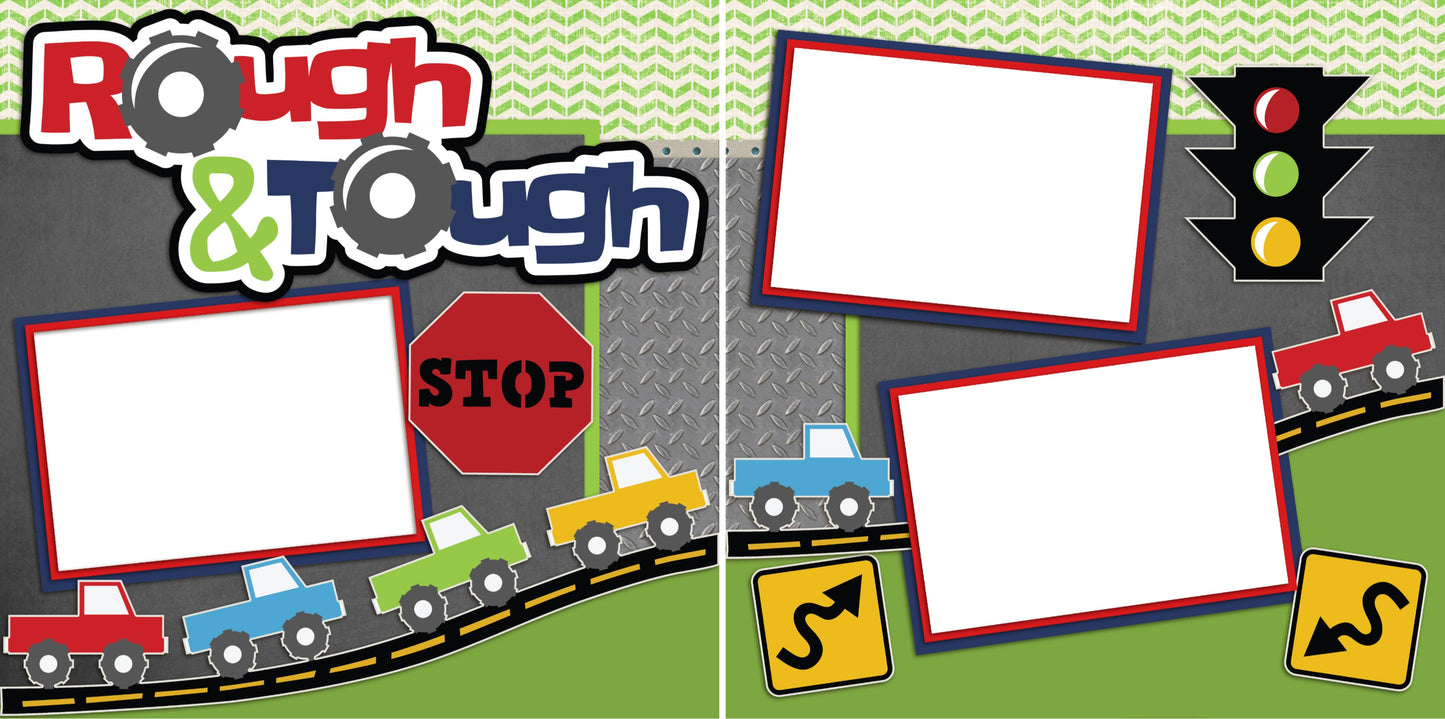 Rough & Tough - Digital Scrapbook Pages - INSTANT DOWNLOAD - EZscrapbooks Scrapbook Layouts Baby - Toddler, Boys
