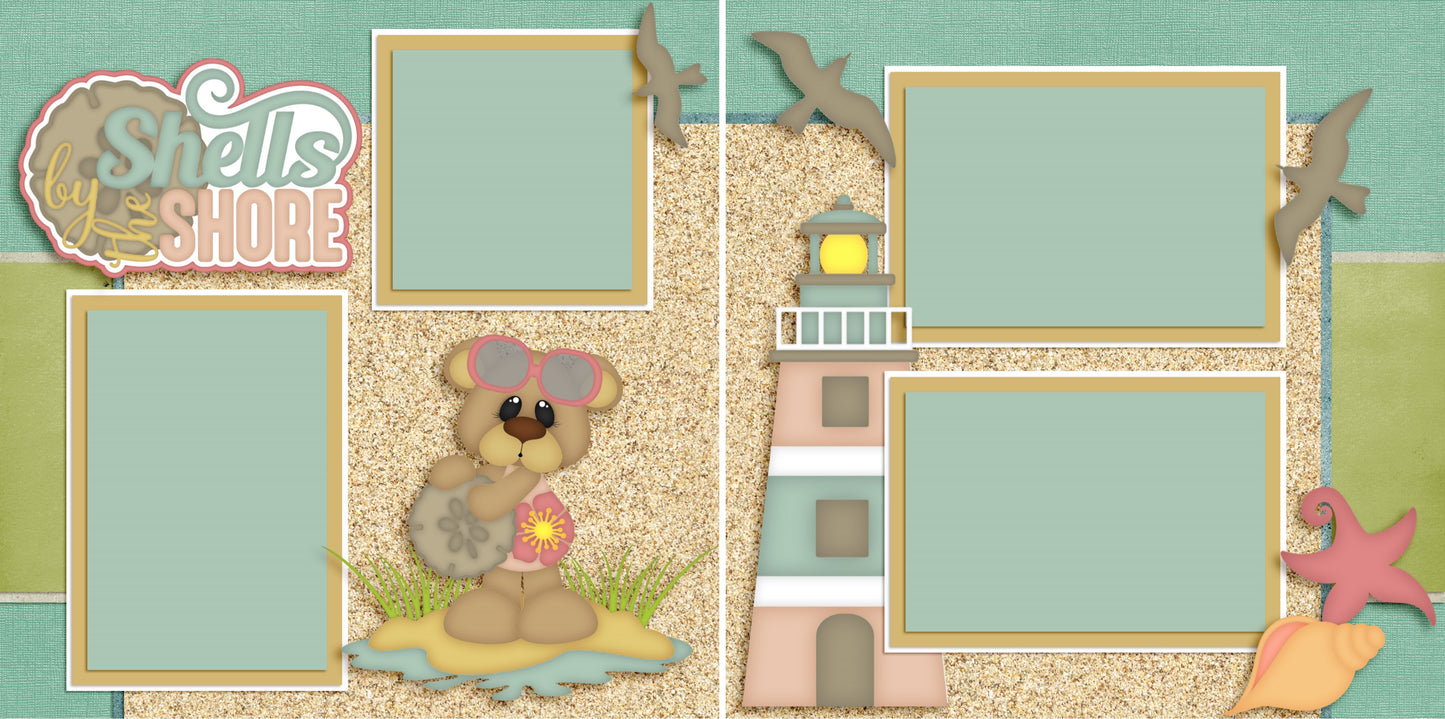 Shells By The Shore - 3660 - EZscrapbooks Scrapbook Layouts Beach - Tropical, Girls