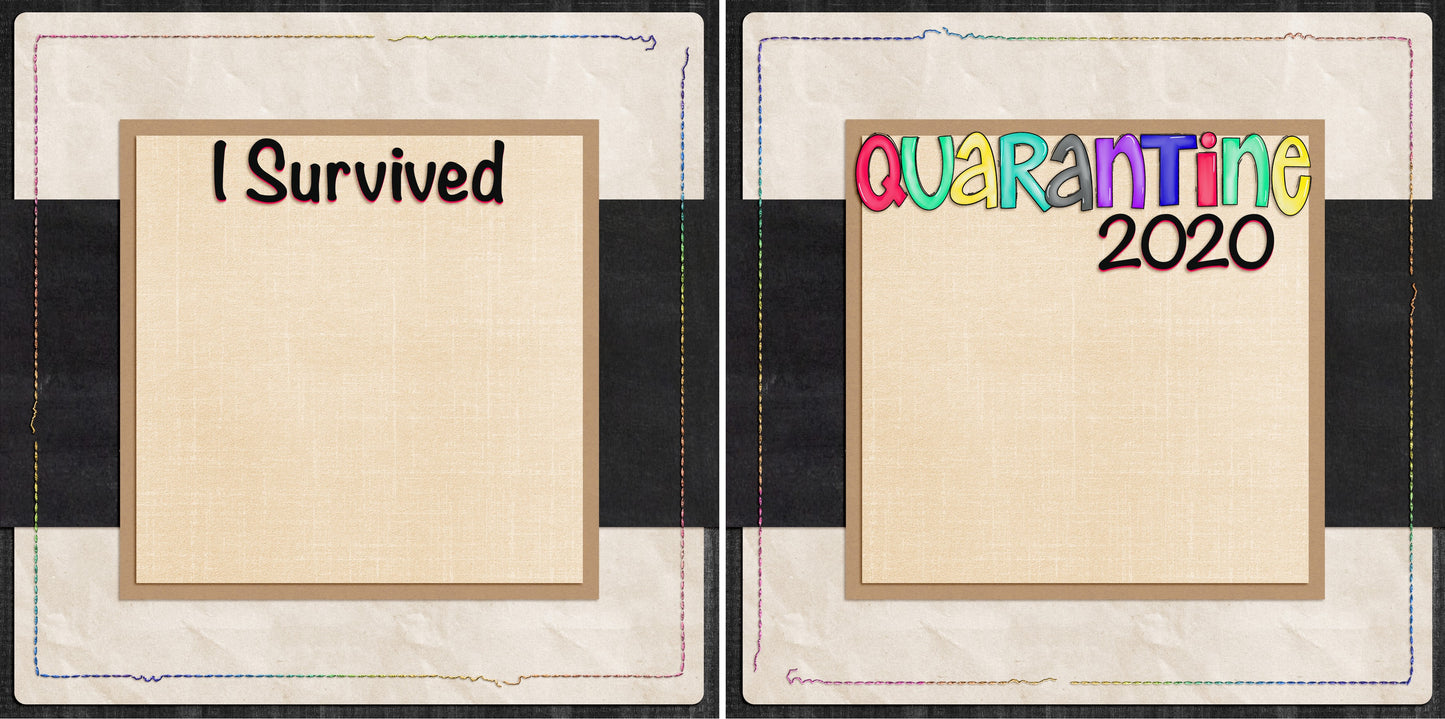 I Survived Quarantine 2020 NPM - 4713 - EZscrapbooks Scrapbook Layouts covid, Quarantine-Corona