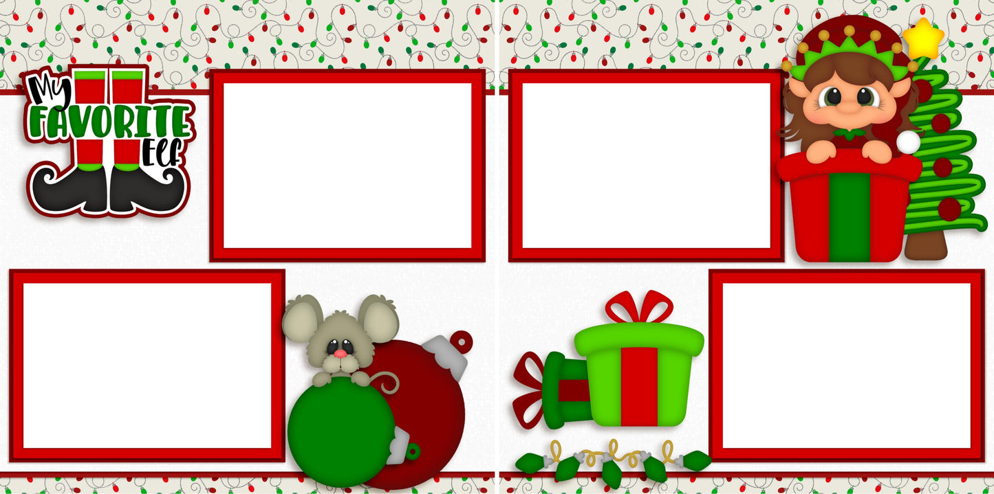 Favorite Elf Girl - Digital Scrapbook Pages - INSTANT DOWNLOAD - EZscrapbooks Scrapbook Layouts Christmas
