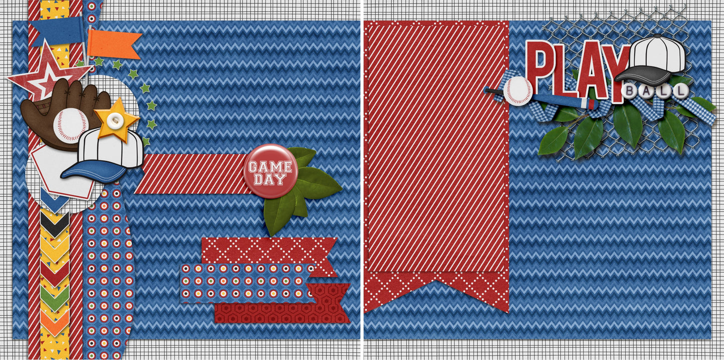 Play Ball NPM - 3187 - EZscrapbooks Scrapbook Layouts baseball, Sports