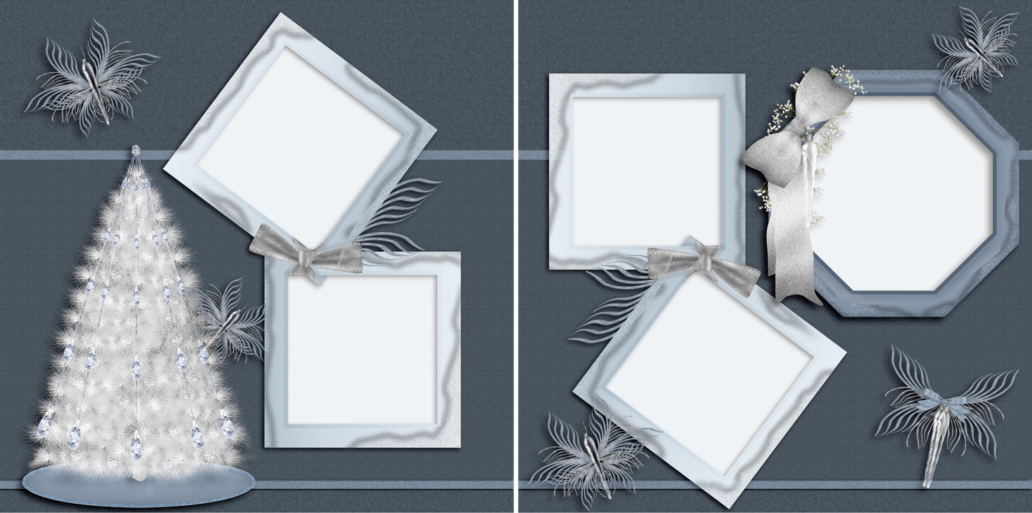 Christmas Light - Digital Scrapbook Pages - INSTANT DOWNLOAD - EZscrapbooks Scrapbook Layouts Christmas, Winter