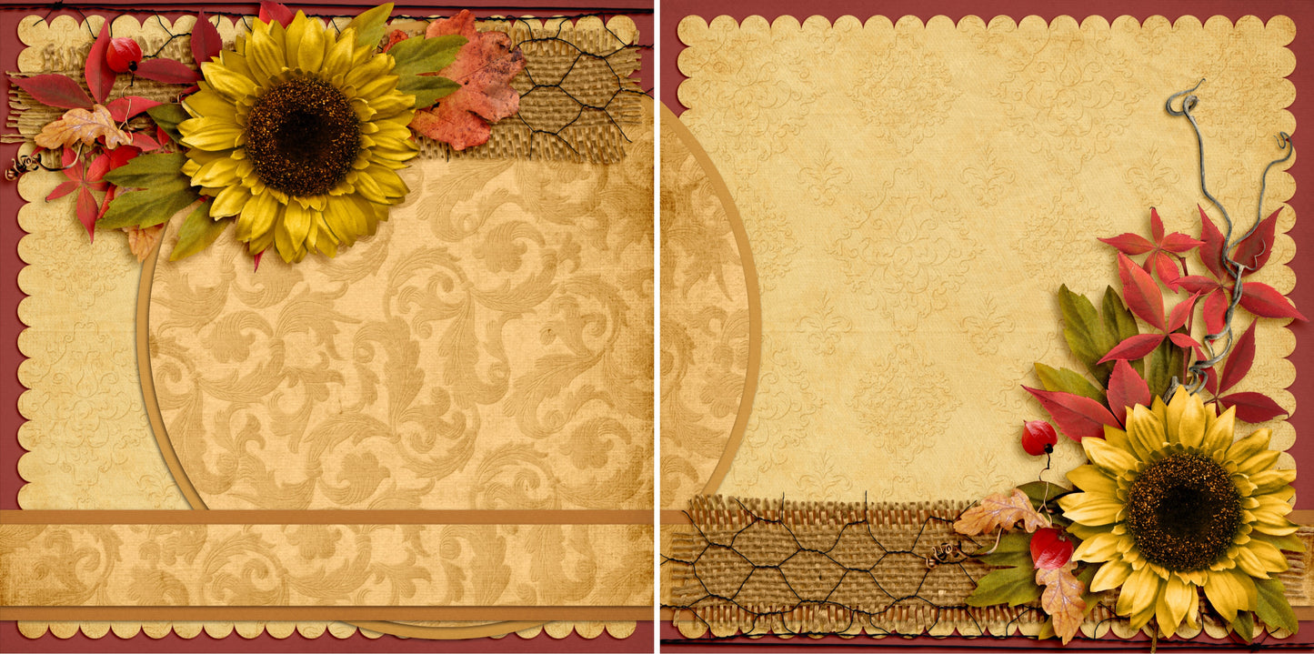 Autumn Whispers NPM - 3513 - EZscrapbooks Scrapbook Layouts Fall - Autumn, Thanksgiving