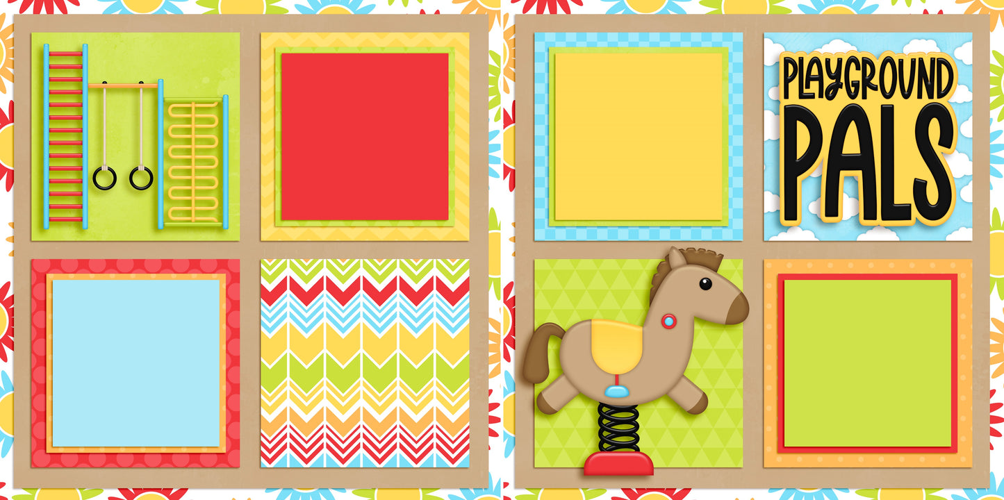 Playground Pals - 5554 - EZscrapbooks Scrapbook Layouts Outside Play, playground