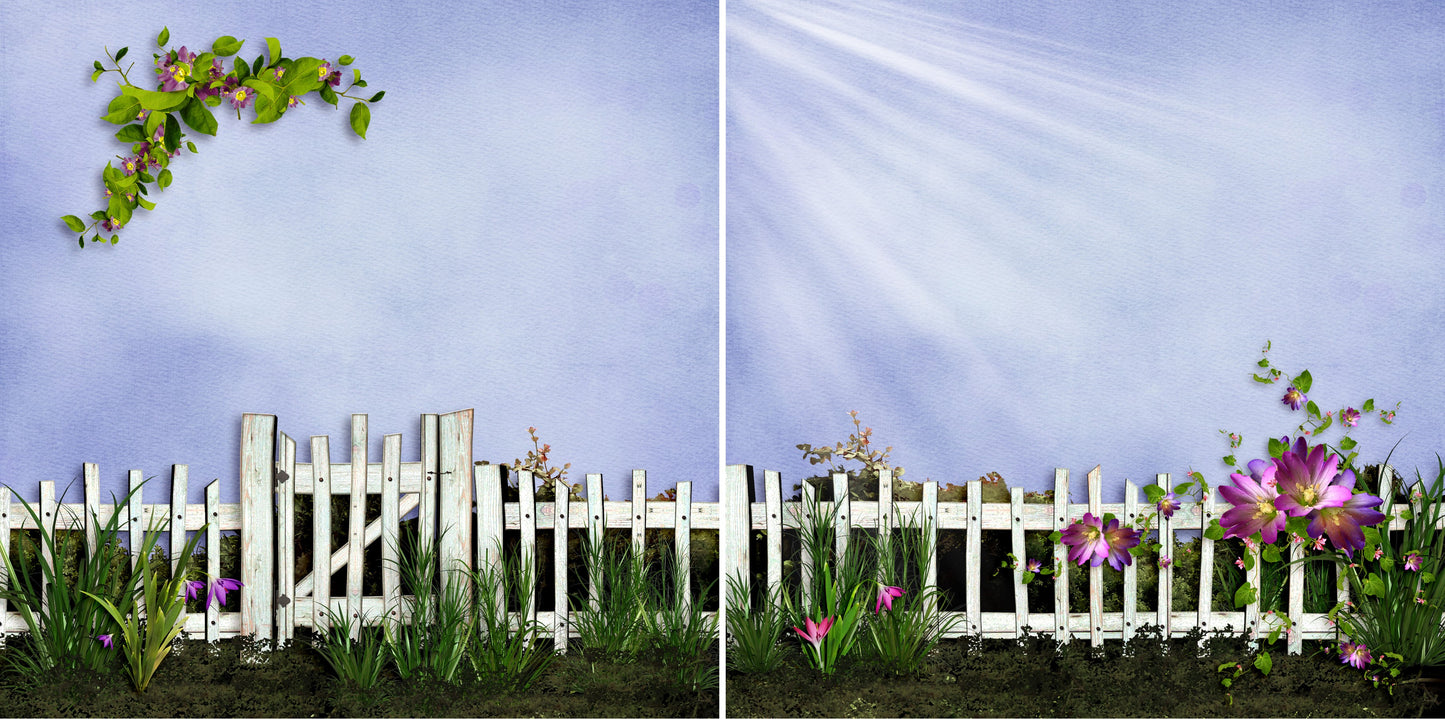 Garden Gate NPM - 4539 - EZscrapbooks Scrapbook Layouts Farm - Garden, Spring - Easter