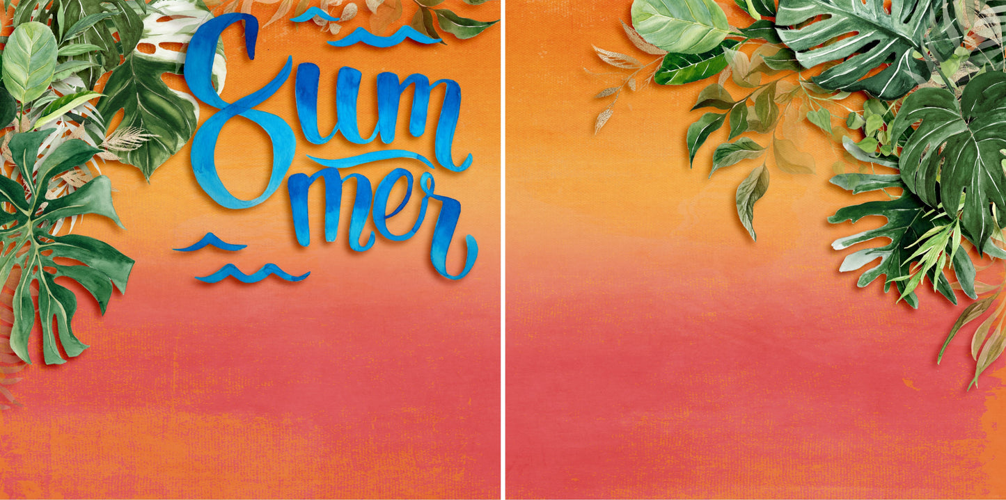 Summer NPM - 3991 - EZscrapbooks Scrapbook Layouts Beach - Tropical, Summer, Swimming - Pool