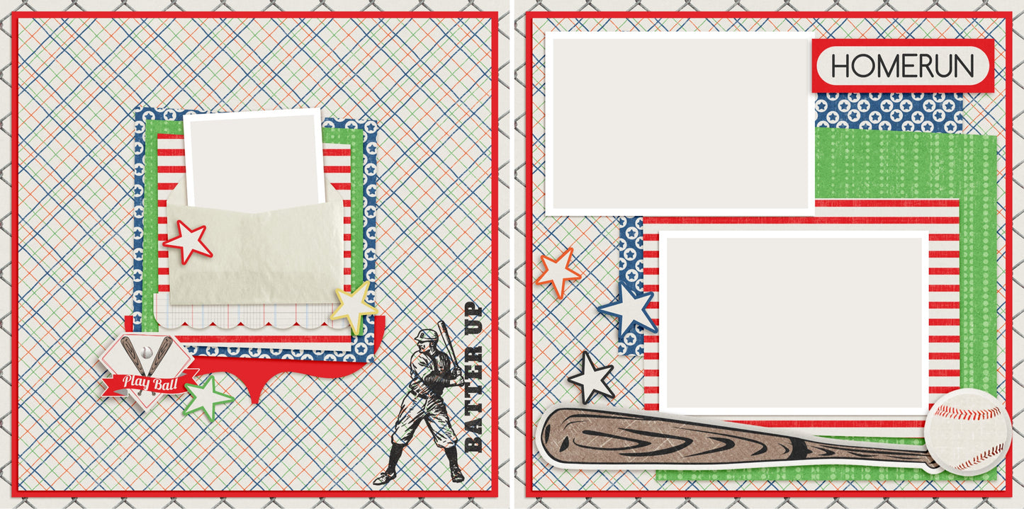 Home Run - 4102 - EZscrapbooks Scrapbook Layouts baseball, Sports