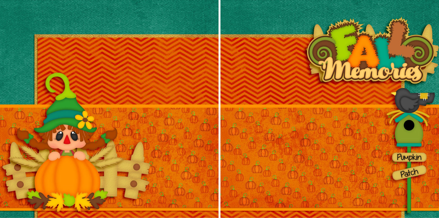 Fall Memories Girl NPM - 3533 - EZscrapbooks Scrapbook Layouts Fall - Autumn