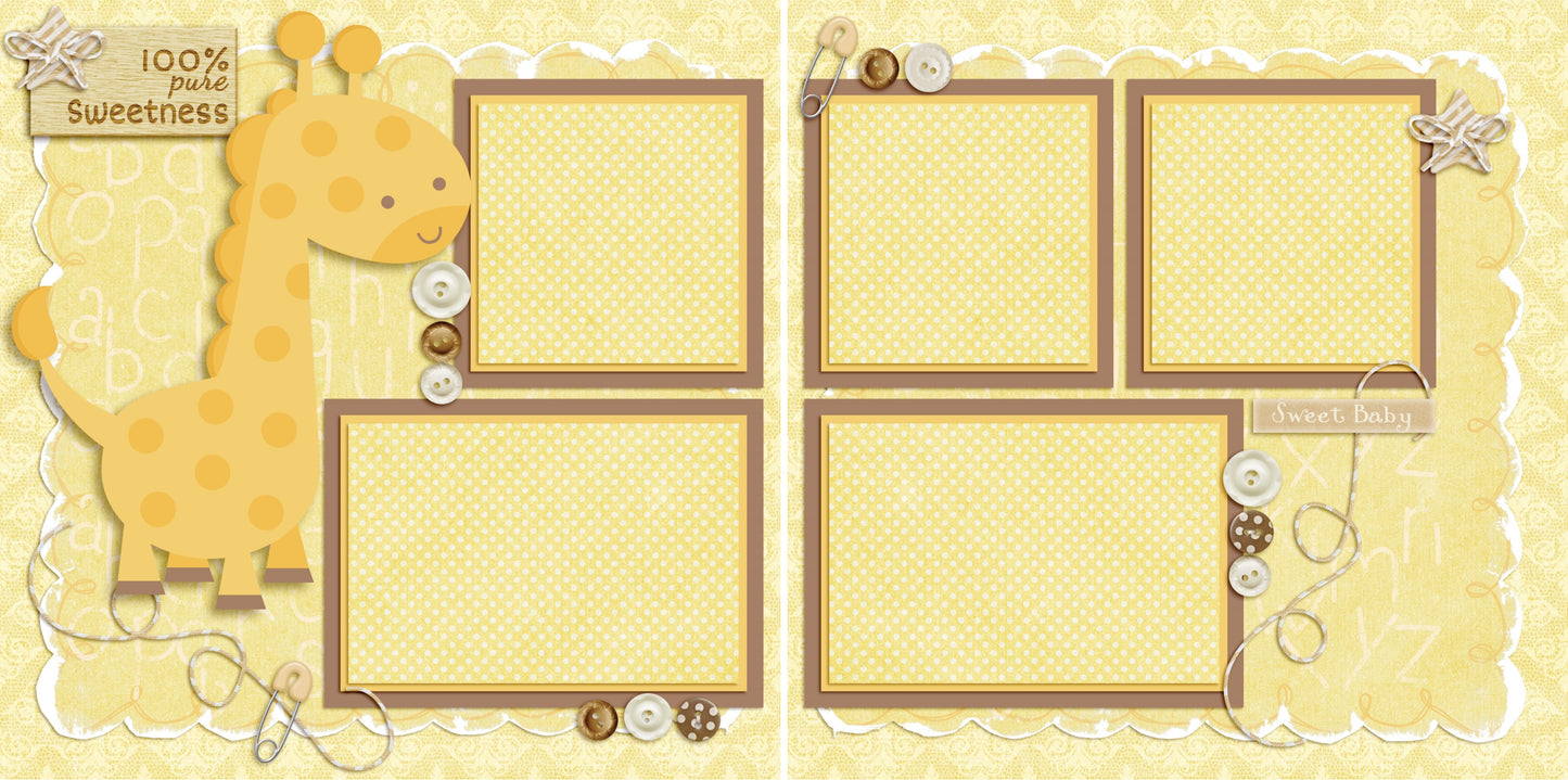 Pure Sweetness - 4038 - EZscrapbooks Scrapbook Layouts Baby, Baby - Toddler