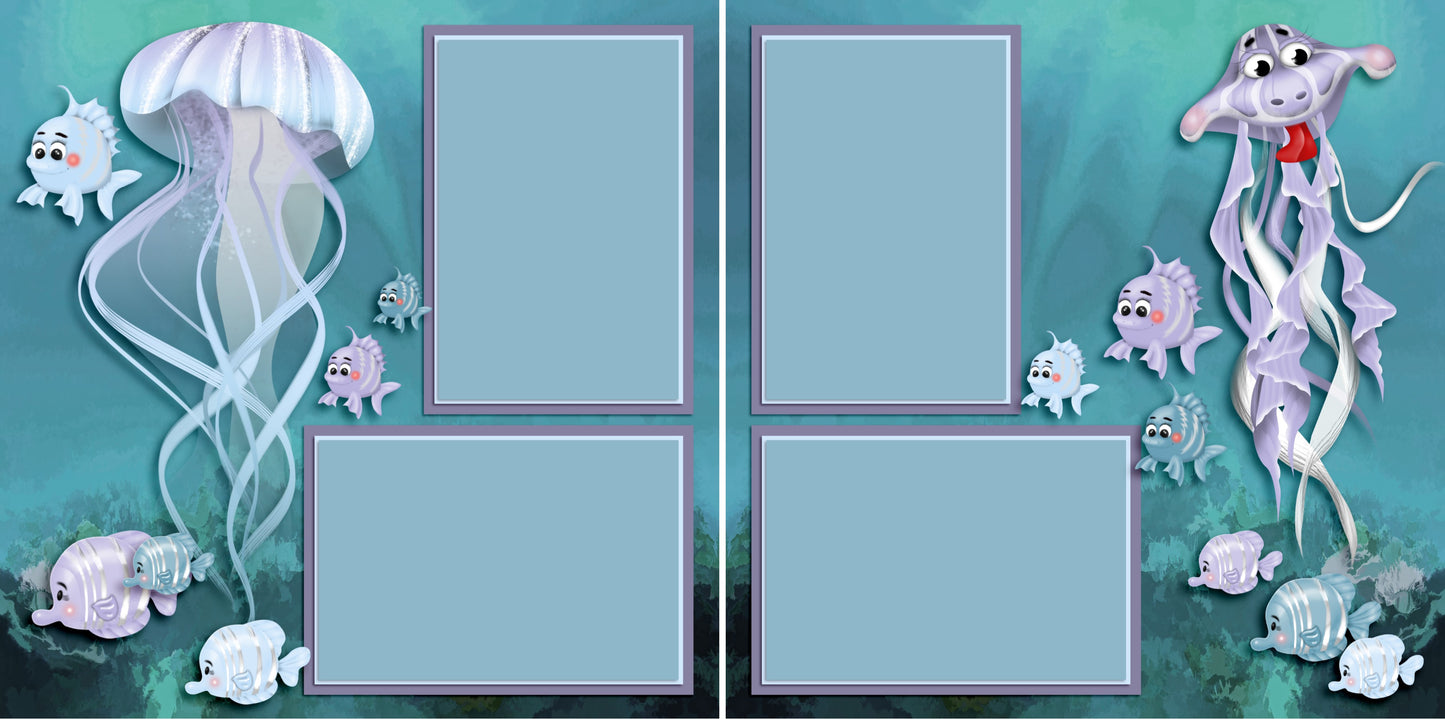 Jellyfish - 3958 - EZscrapbooks Scrapbook Layouts Beach - Tropical, Summer, Swimming - Pool