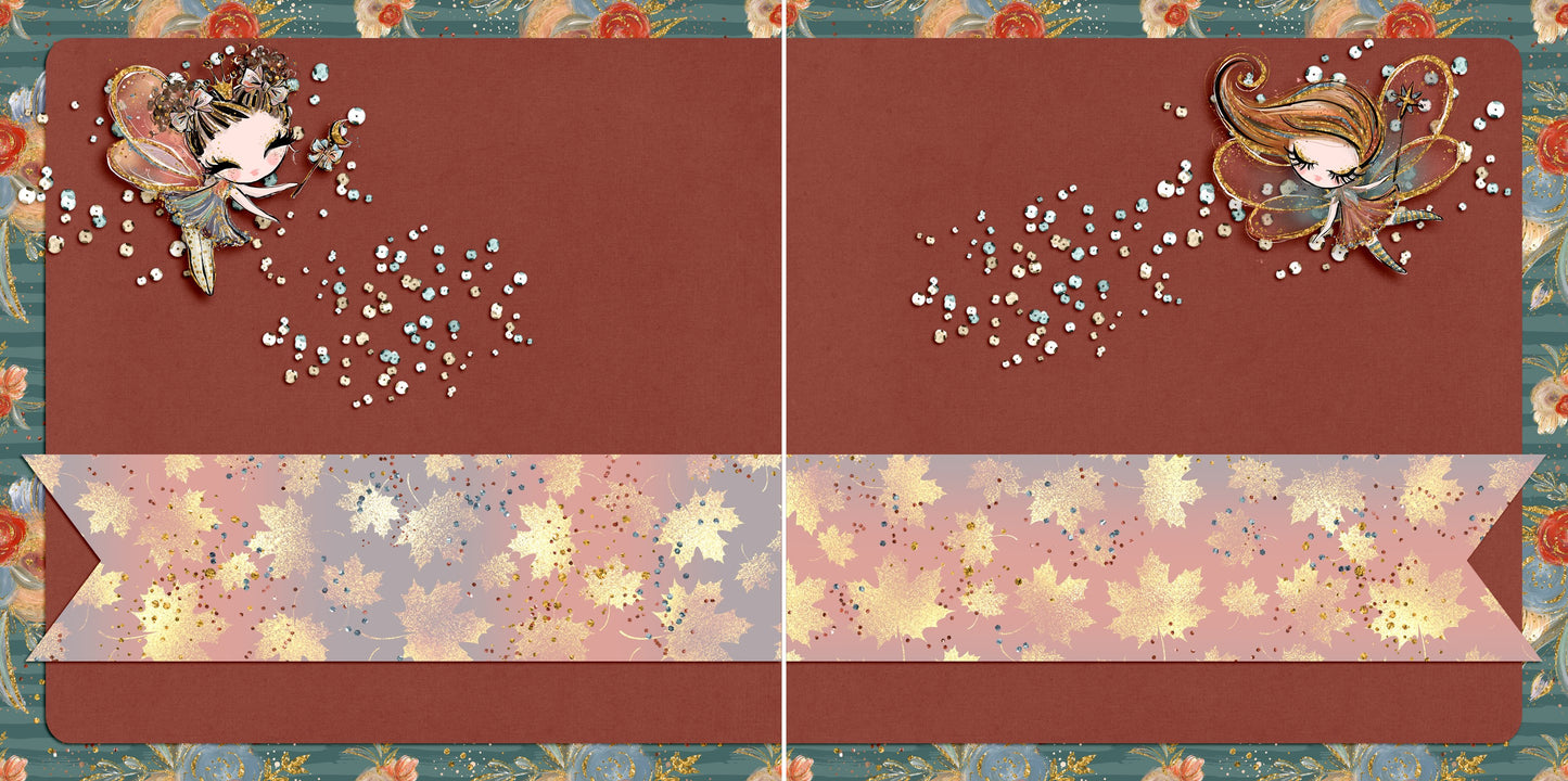 Fall Fairies NPM - 5035 - EZscrapbooks Scrapbook Layouts Fall - Autumn