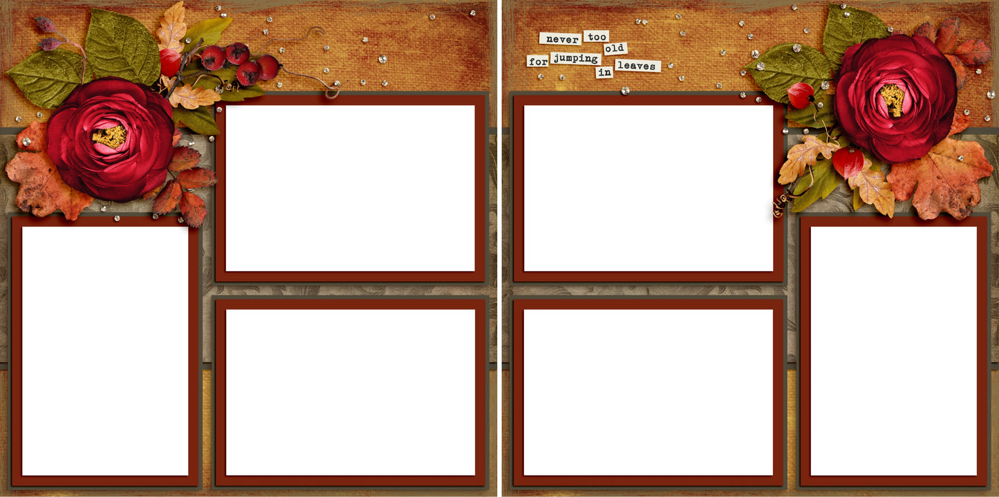 Never Too Old - Digital Scrapbook Pages - INSTANT DOWNLOAD - EZscrapbooks Scrapbook Layouts Fall - Autumn, Thanksgiving