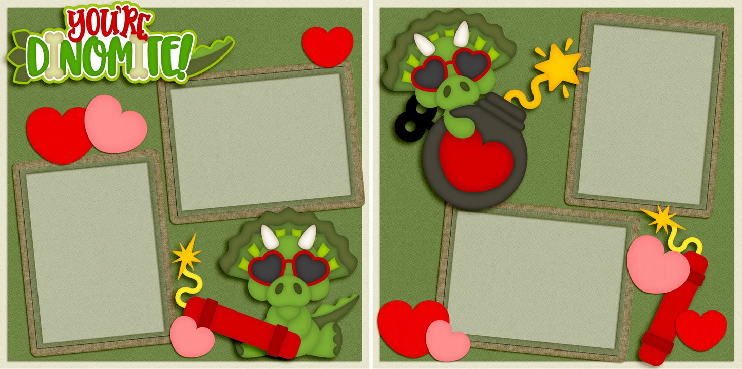 You're Dinomite - 4612 - EZscrapbooks Scrapbook Layouts Love - Valentine