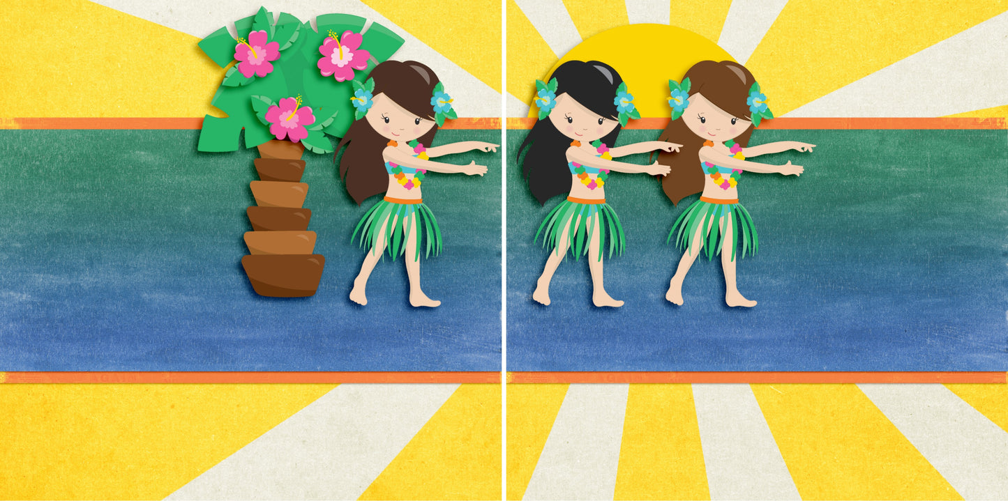 Luau NPM - 3983 - EZscrapbooks Scrapbook Layouts Beach - Tropical, Hawaii, Summer, Swimming - Pool