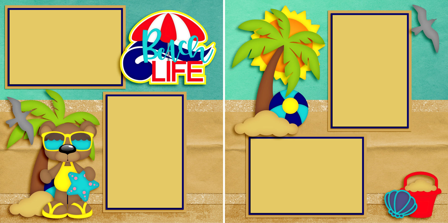 Beach Life - 4930 - EZscrapbooks Scrapbook Layouts Beach - Tropical
