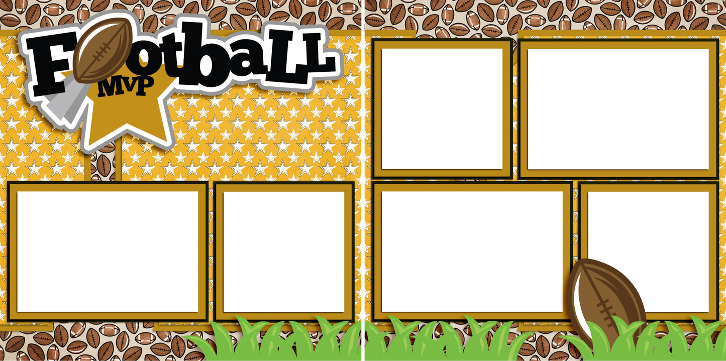 Football MVP Yellow - Digital Scrapbook Pages - INSTANT DOWNLOAD - EZscrapbooks Scrapbook Layouts football, Sports