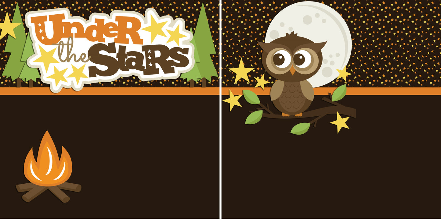 Under the Stars NPM - 2428 - EZscrapbooks Scrapbook Layouts Camping - Hiking