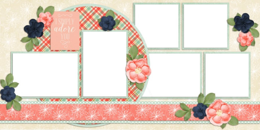 Baby Girl Simply Adore You - Digital Scrapbook Pages - INSTANT DOWNLOAD - EZscrapbooks Scrapbook Layouts Baby - Toddler, Girls