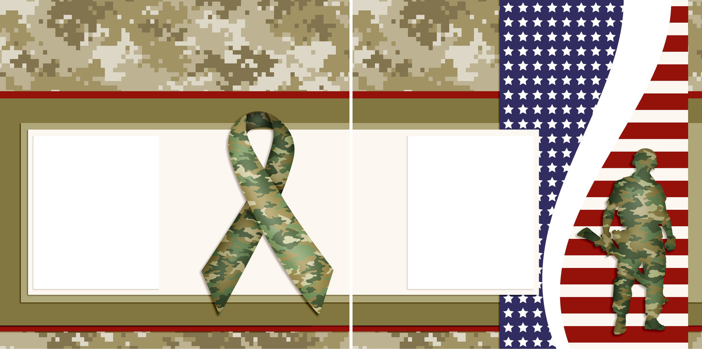 Military Man - Digital Scrapbook Pages - INSTANT DOWNLOAD - EZscrapbooks Scrapbook Layouts Armed Forces, Military, Patriotic, Sacrifice, Service