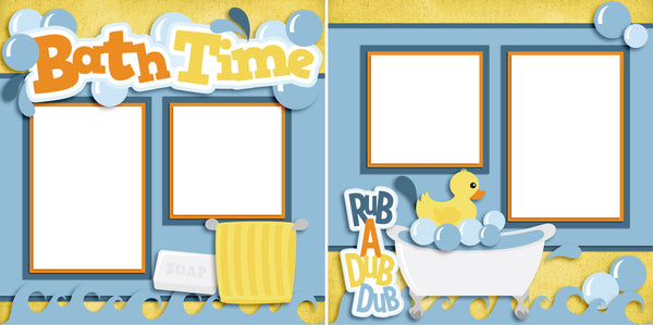 Baby Bath Scrapbook Layout Baby Scrapbook Pages Premade Baby Pages 