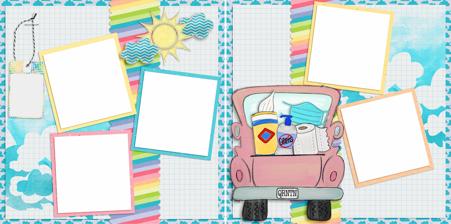 Quarantine Supply Run - 4702 - EZscrapbooks Scrapbook Layouts covid, Quarantine-Corona