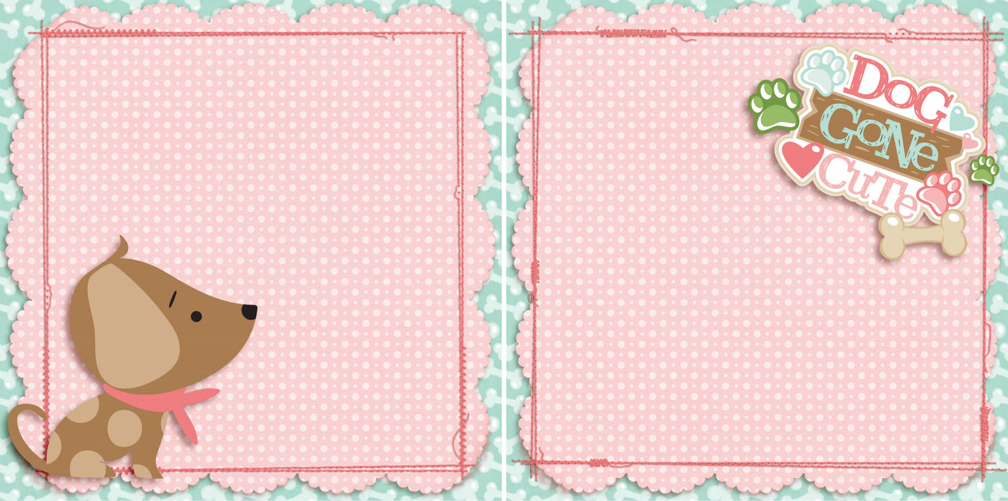 Dog Gone Cute Pink NPM - 4017 - EZscrapbooks Scrapbook Layouts dogs, Pets