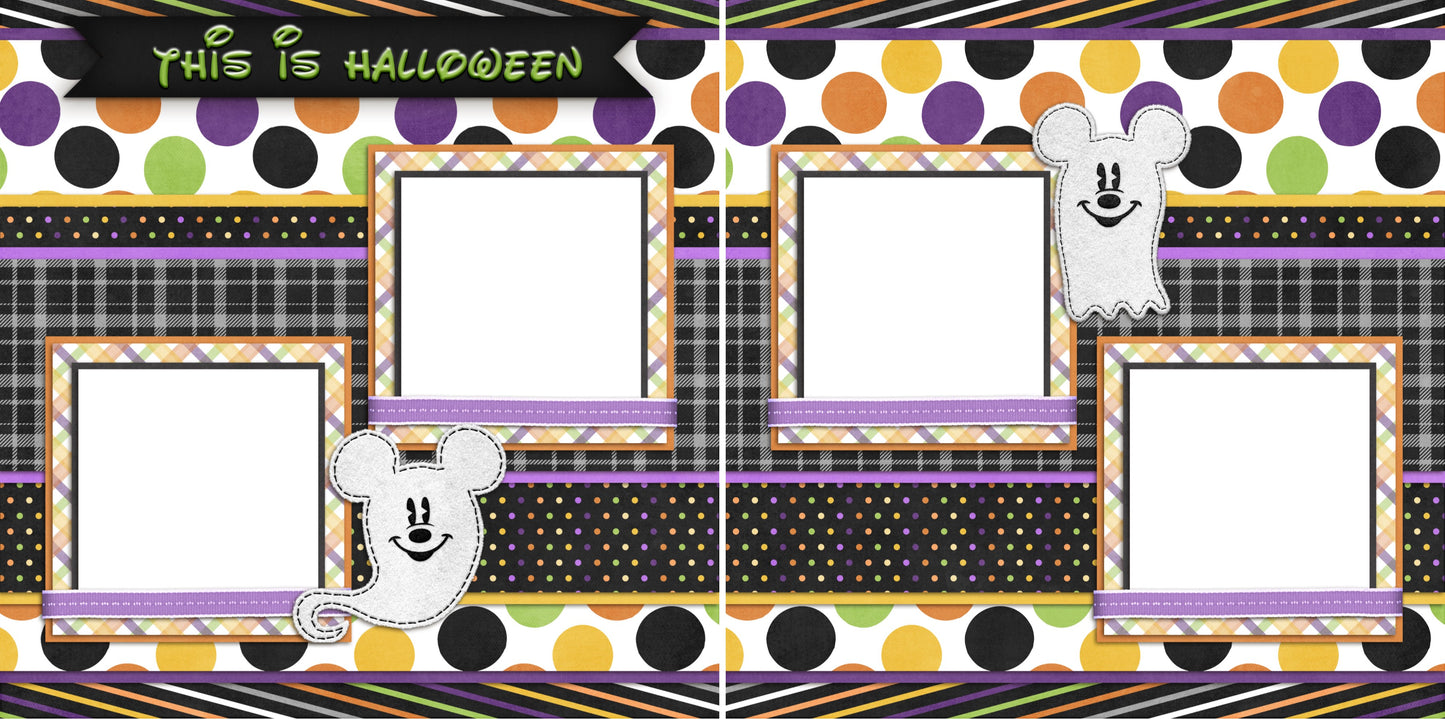 Ghost Mouse - Digital Scrapbook Pages - INSTANT DOWNLOAD - EZscrapbooks Scrapbook Layouts Disney, Halloween