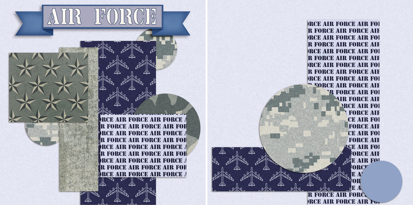 Air Force NPM - 4895 - EZscrapbooks Scrapbook Layouts Military