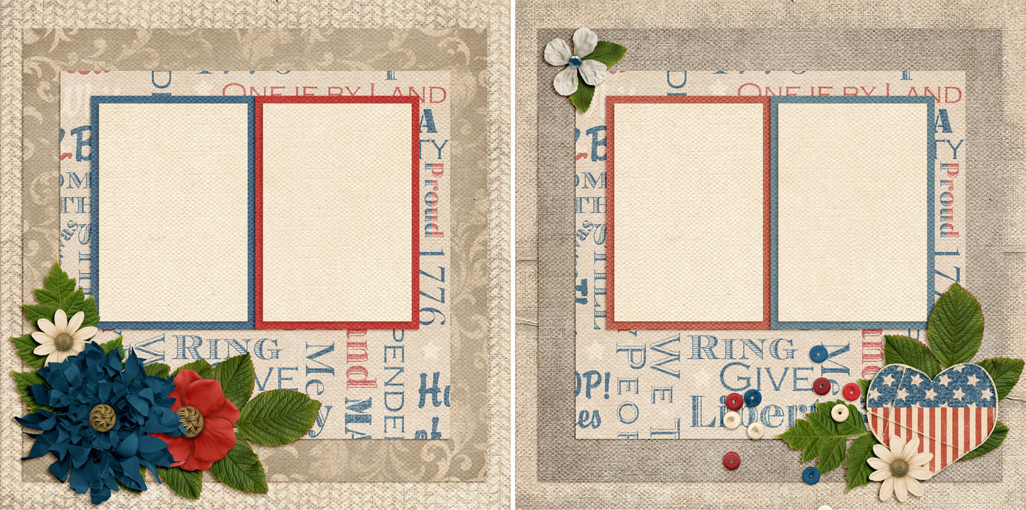 Forever Free - 4870 - EZscrapbooks Scrapbook Layouts July 4th - Patriotic