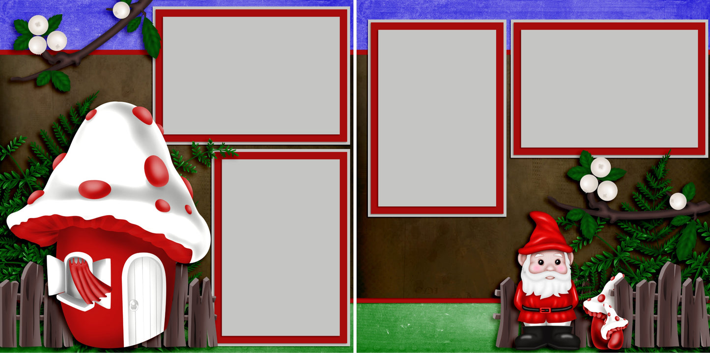 Toadstools - 3998 - EZscrapbooks Scrapbook Layouts Farm - Garden