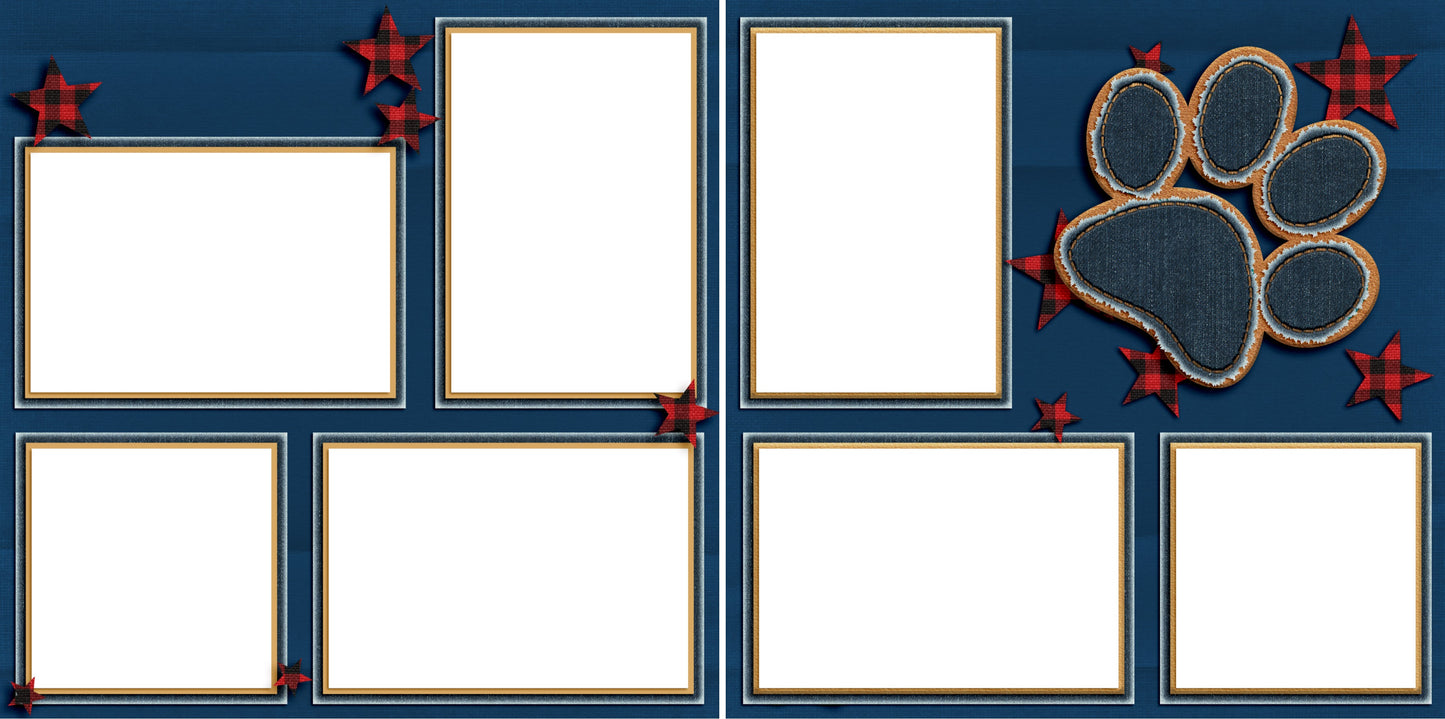 Paw Print Boy - Dog - Digital Scrapbook Pages - INSTANT DOWNLOAD - 2019 - EZscrapbooks Scrapbook Layouts dogs, Pets