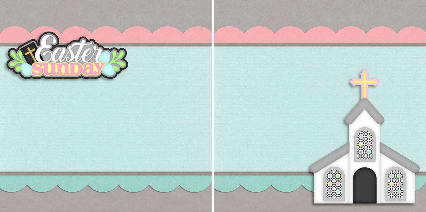 Easter Sunday NPM - 4775 - EZscrapbooks Scrapbook Layouts Spring - Easter