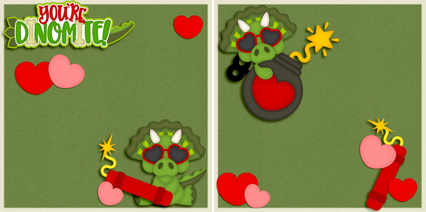 You're Dinomite NPM - 4613 - EZscrapbooks Scrapbook Layouts Love - Valentine