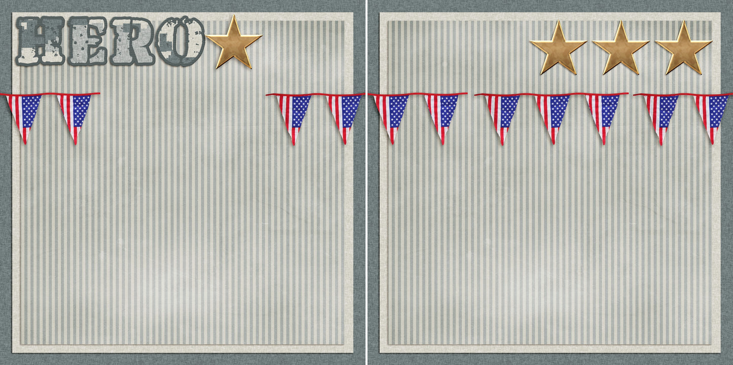 Hero NPM - 4971 - EZscrapbooks Scrapbook Layouts Military