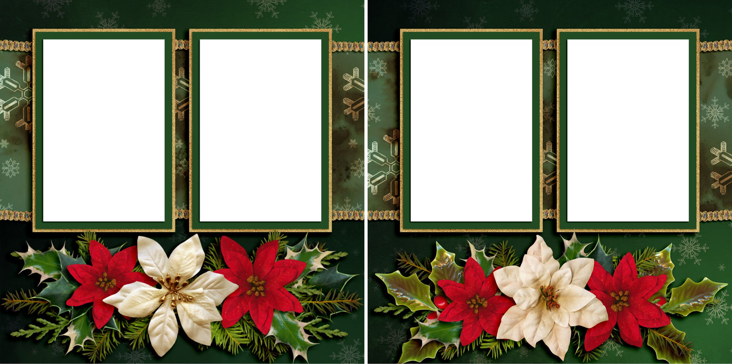 Green Cheer - Digital Scrapbook Pages - INSTANT DOWNLOAD - EZscrapbooks Scrapbook Layouts Christmas