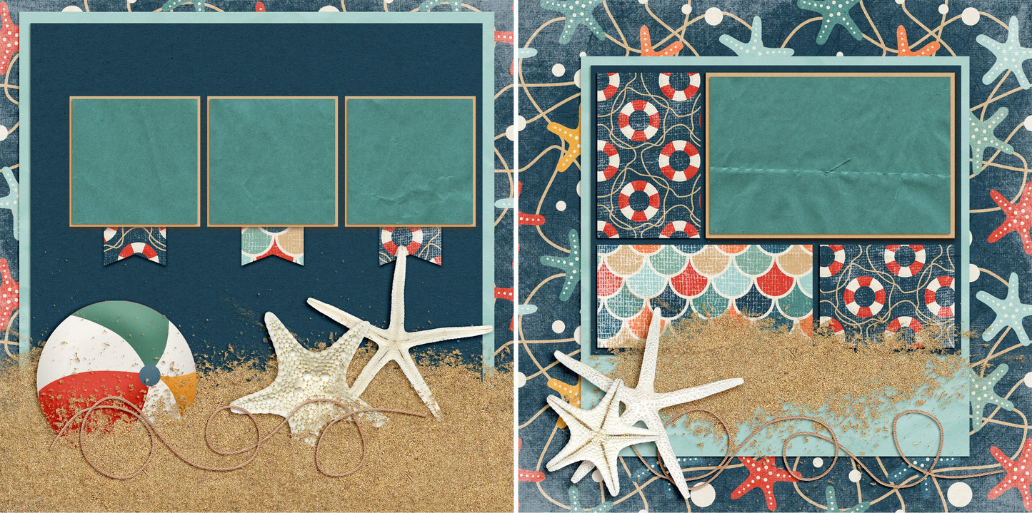 Starfish - 4488 - EZscrapbooks Scrapbook Layouts Beach - Tropical, Swimming - Pool