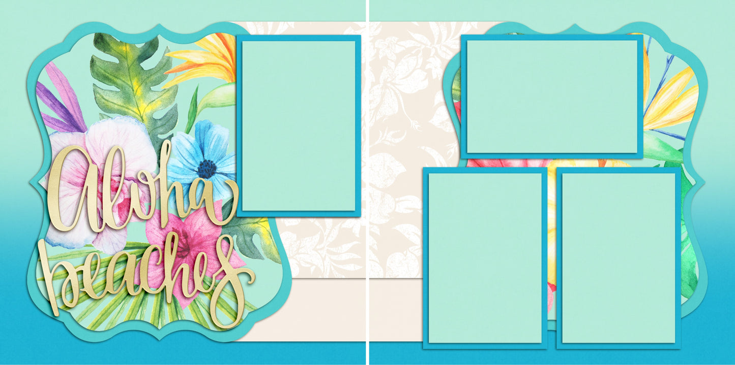 Aloha Beaches - 3984 - EZscrapbooks Scrapbook Layouts Beach - Tropical, Hawaii, Summer, Swimming - Pool