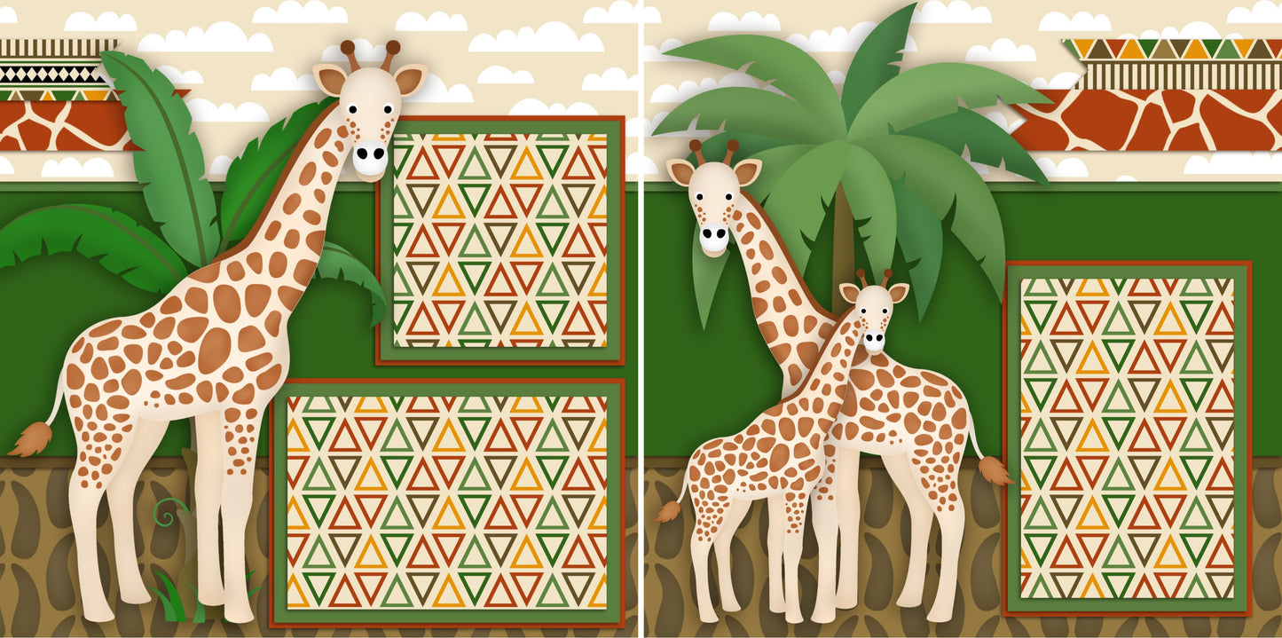 Giraffes - 2371 - EZscrapbooks Scrapbook Layouts Disney