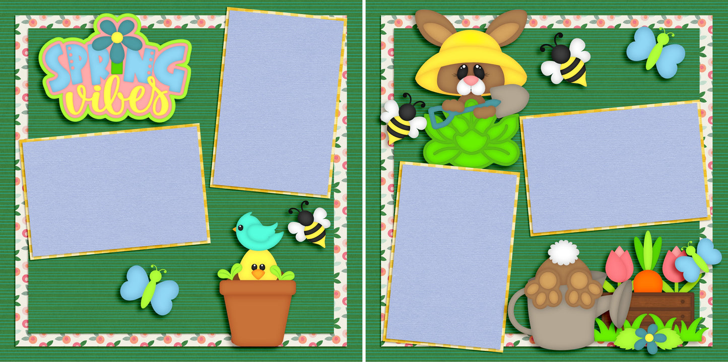 Spring Vibes - 4772 - EZscrapbooks Scrapbook Layouts Spring - Easter