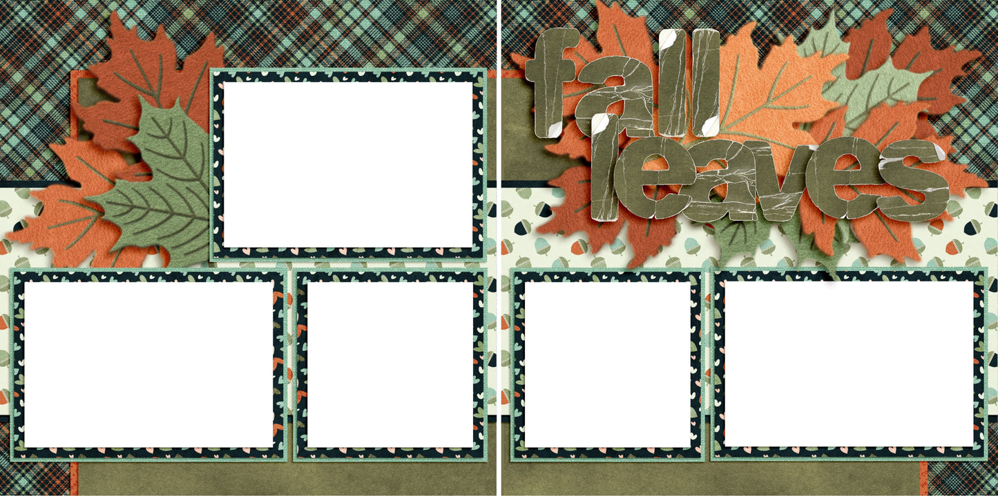 Fall Leaves - Digital Scrapbook Pages - INSTANT DOWNLOAD - EZscrapbooks Scrapbook Layouts Fall - Autumn