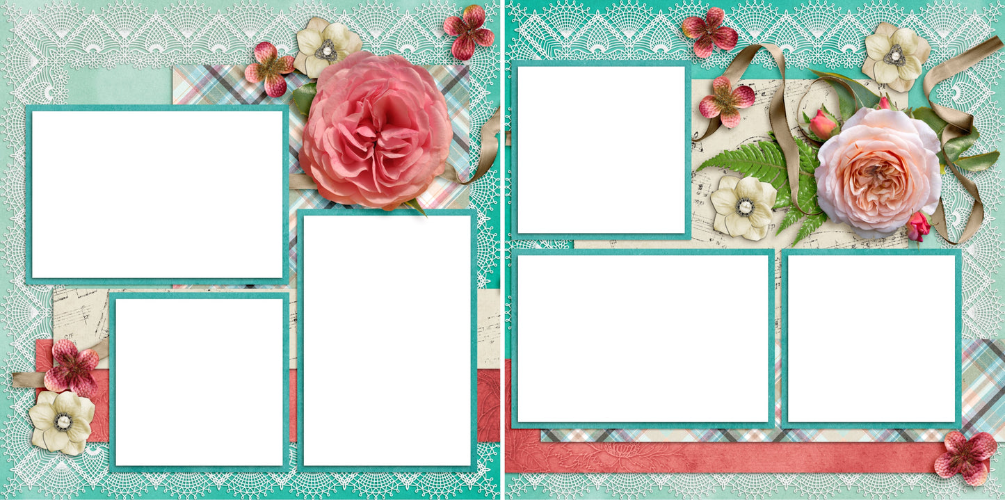Rosey - Digital Scrapbook Pages - INSTANT DOWNLOAD - 2019 - EZscrapbooks Scrapbook Layouts Girls