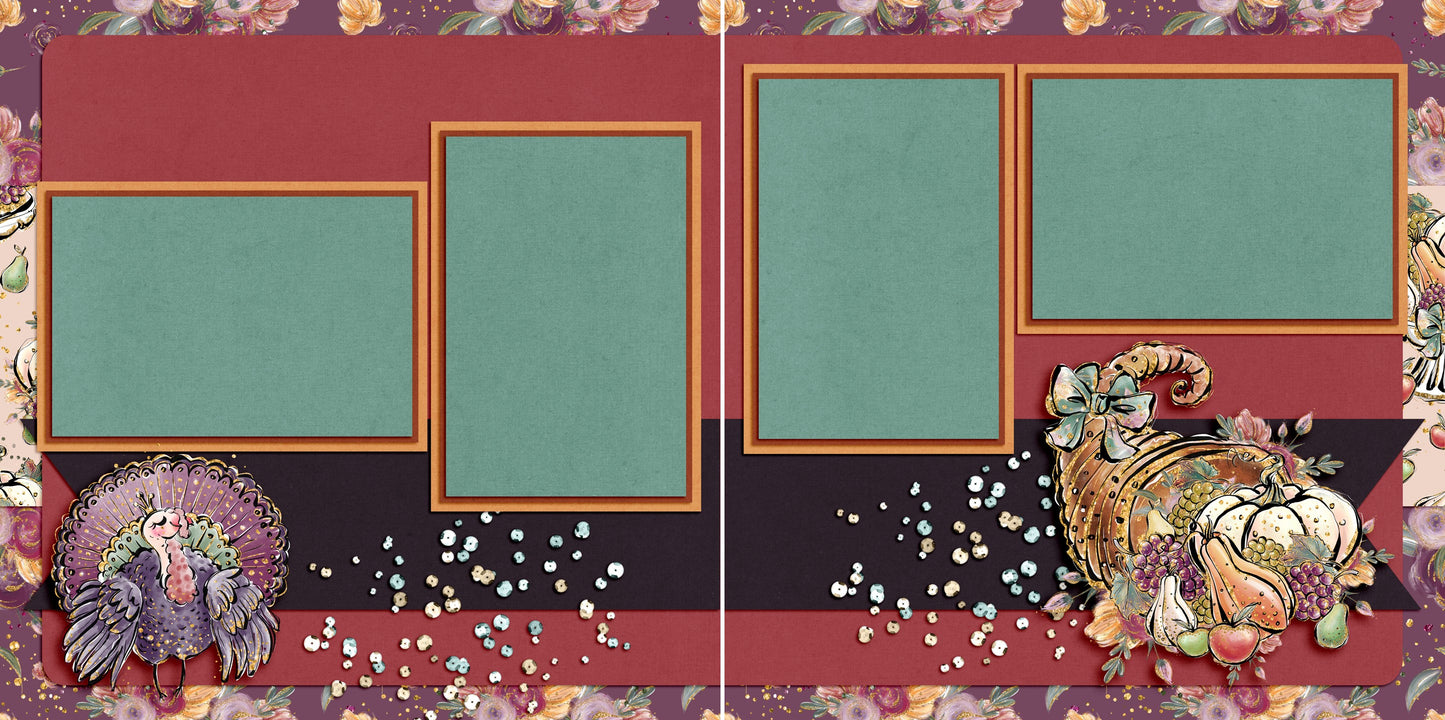 It's Thanksgiving - 5016 - EZscrapbooks Scrapbook Layouts Thanksgiving