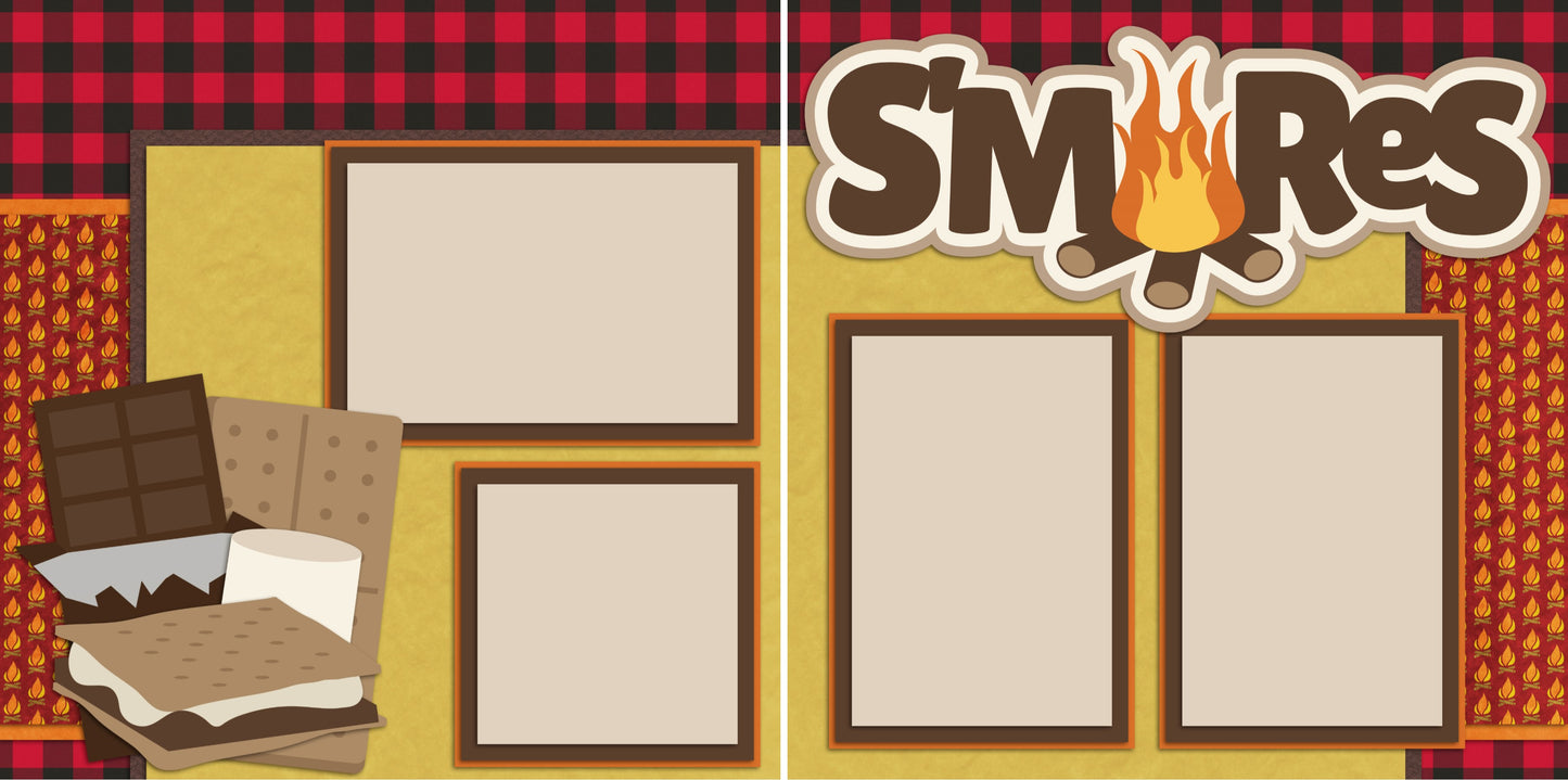 S'mores - 2179 - EZscrapbooks Scrapbook Layouts Camping - Hiking