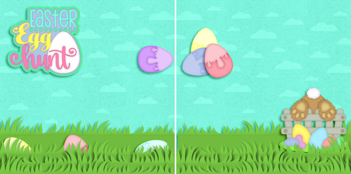Easter Egg Hunt NPM - 4165 - EZscrapbooks Scrapbook Layouts Spring - Easter