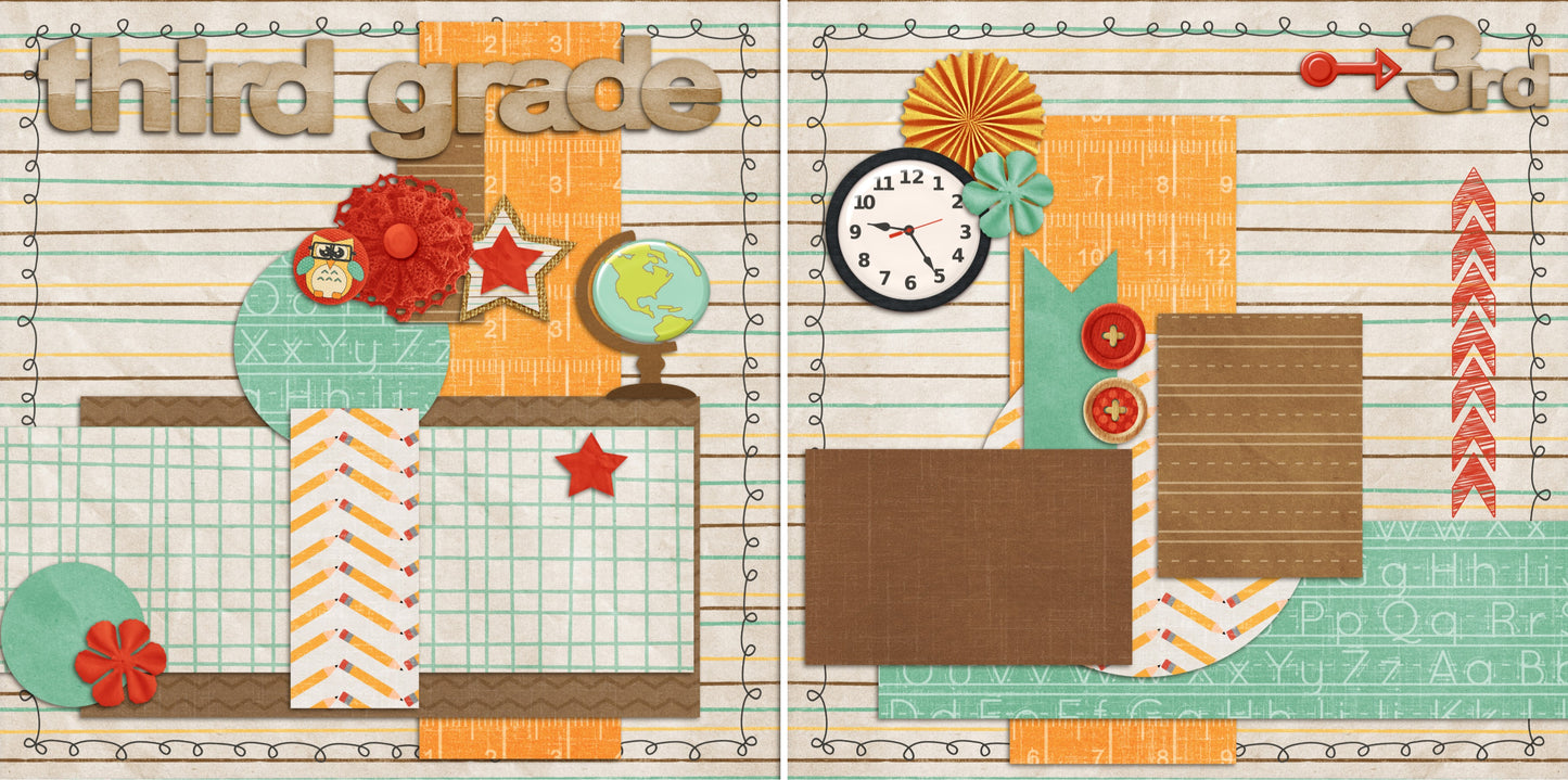 Third Grade NPM - 4004 - EZscrapbooks Scrapbook Layouts School